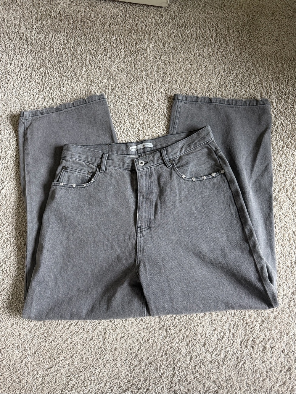 Cole Henry Washed Denim Baggy Grey Jeans